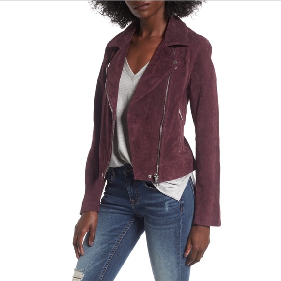 Blank NYC Jackets & Blazers - Blank NYC burgundy suede moto jacket L